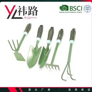 ชุดเครื่องมือทำสวน 5 ชิ้น เครื่องมือเหล็กสำหรับขุด ปลูก และคราดดิน พร้อมด้ามจับตามหลักสรีรศาสตร์ อุปกรณ์ทำสวนกลางแจ้งที่ทนทาน - Product Image 2