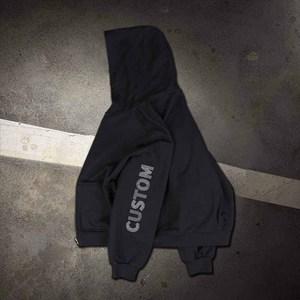Sudadera con cremallera y estampado Digital con patrón de letras bordadas Terry de invierno para hombre de alta calidad con diamantes de imitación de ajuste Regular pesado - Product Image 2