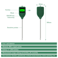 Testeur de sol numérique 3 en 1 pour la fertilité/l'humidité/le pH, testeur de fertilité des nutriments des plantes en pot