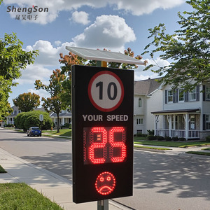 Sensor de Velocidad Doppler Solar Inteligente SHENGHAO para Seguridad Vial, Señalización de Velocidad con 18 LED, Película Reflectante de Cuarto Grado, PVC - Product Image 1