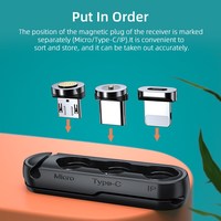 Boîte de rangement magnétique 3-en-1 IPARTS EXPERT pour câbles USB-C et Micro USB avec connecteur magnétique