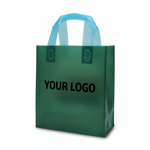 Logo Custom Luxury Good Quality Handle Polybag Carrier Waterproof Square Bottom Hdpe Reusable Plastic Shopping Bag - Product Image 1