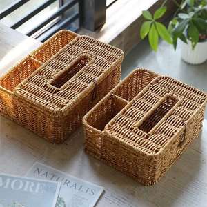 Vente en gros et fabrication sur mesure de paniers de rangement en plastique tissés à la main pour la <span class=keywords><strong>chambre</strong></span> à coucher, vente directe <span class=keywords><strong>d</strong></span>'usine OEM - Product Image 4