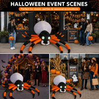 Araignée géante gonflable personnalisée avec lumières LED, pour une utilisation comme modèle publicitaire gonflable d'Halloween dans les centres commerciaux.