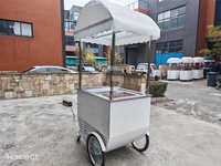 Práctico Carrito de Gelato Mini, Resistente, con Empuje Manual, de China, Carrito de Comida Personalizado