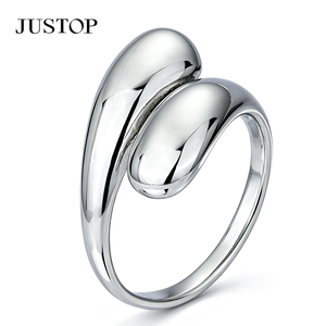 Bague moderne JUSTOP en acier inoxydable plaqué argent 925, bijoux unisexes tendance pour un usage quotidien - Product Image 6