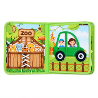 Nouvelle conception, série d'animaux verts Montessori, livre silencieux, tableau d'activités en feutre, jouet préscolaire pour garçons et filles
