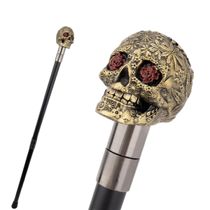 Cá nhân Gothic nhựa Skull đi bộ dính với hoa mẫu Halloween món quà kinh dị sáng tạo trang trí đi bộ mía - Product Image 1