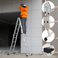KSEIBI Echelle pliante multifonctionnelle en aluminium, pour usage domestique et industriel, 6 marches