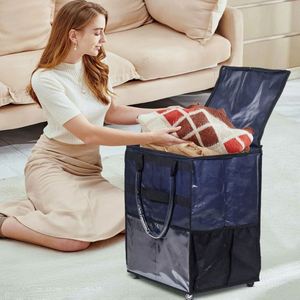 <b>Foldable</b> Steel Warehouse Shopping Platform Trolleys <b>Carts</b> Supermarket =Trolley <b>Cart</b> Two Handles <b>Foldable</b> Polyester Grocery Tote - Product Image 5
