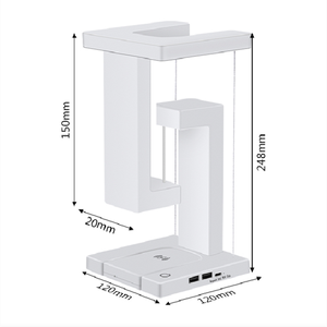 Magnetische Schwebende LED-Schreibtischlampe mit Touch-Steuerung Augenschonende Beleuchtung Kunststoffschirm Kabelloses Laden Modernes Design - Product Image 2