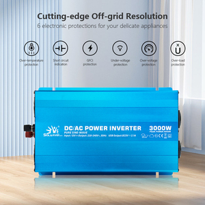 Convertisseur de puissance à onde sinusoïdale pure 3000W 50Hz/60Hz pour systèmes solaires hors réseau 12V/24V/48V vers 100V/110V/120V/220V/230V/240V AC - Product Image 4