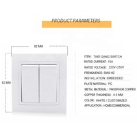 Interrupteurs muraux électroniques standard européens à 2 bandes 1 voie de conception simple pour la maison 220V 10A