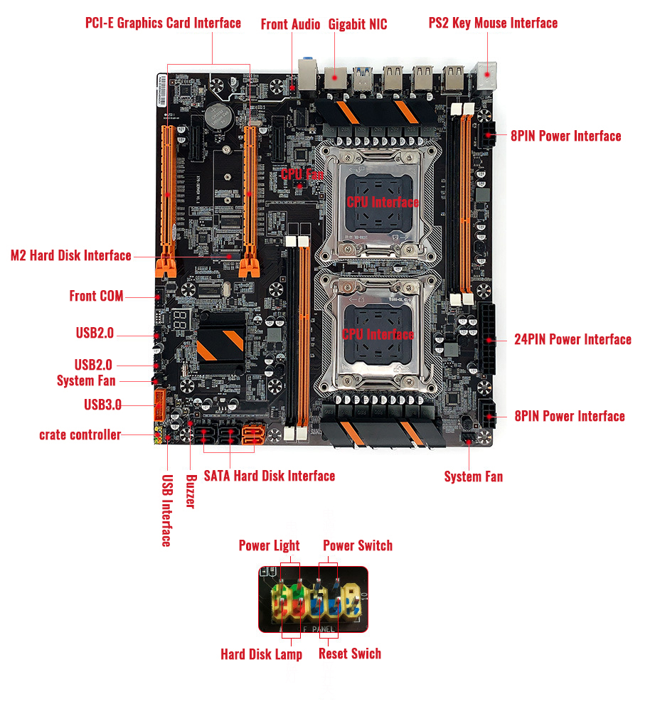X79 Server Dual Cpu Lga2011 Desktop Mother Board DDR3 Support Dual