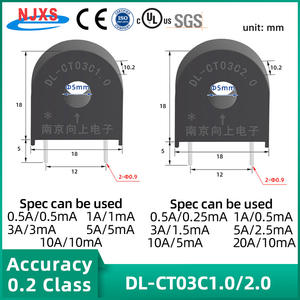 NJXSE DL-CT03CL 1000/1 2000/1 Micro transformateur de courant 1A/1mA 5A/5mA 20A/10mA fil conducteur annulaire inductance mutuelle prix usine - Product Image 4