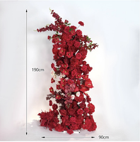 Arche de mariage en forme de trompette avec des roses, arche de mariage, arrangement floral, décoration d'arche de fleurs artificielles en soie.