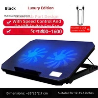 Refroidisseur d'ordinateur portable portable et réglable avec port USB, lumière LED, ventilateur et grille métallique pour étude