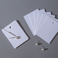 Carte de présentation personnalisée haut de gamme pour boucles d'oreilles, petite carte pour colliers, carte en carton blanc 350g pour bijoux, emballage simple