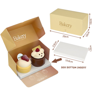 Tùy chỉnh cấp thực phẩm các tông Bánh hộp với khay chèn thiết kế logo thân thiện với môi Trắng Kraft cupcake hộp - Product Image 3