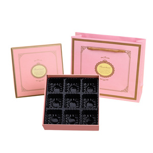 Cajas Rígidas Recubiertas, Biodegradables y Ecológicas, con Laminado Mate y Grabado en Relieve, de <span class=keywords><strong>9</strong></span> Compartimentos, para Alimentos, Postres, Repostería, Día de la Madre - Product Image 1