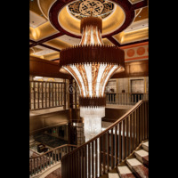Art Deco İmparatorluğu tarzı büyük altın kristal avize Casino için otel lobisinde