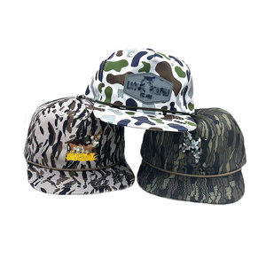 Gorra de Béisbol Plana de 5 Paneles con Diseño de Camuflaje para Hombre, Gorra de Papá con Logotipo de Animal Personalizado y Dobladillos de Cuerda a la Moda - Product Image 5