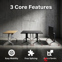 Mesa de Entrenamiento Móvil Resistente Cleader con Panel Acústico de Madera, Escritorio para Seminarios y Reuniones para Oficina, Escuela y Salón