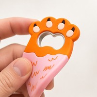 Ouvre-bouteille promotionnel personnalisé en PVC souple 3D, motif patte de chat mignon, insert en acier robuste, ouvre-boissons, cadeau souvenir