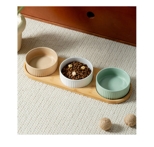 Mangkuk Keramik Anjing Kucing Motif Cakar Kucing Bergaris, Piring Jilat Anti Tumbang, Mangkuk Anjing Kucing Custom, Grosir Aksesoris Hewan Peliharaan - Product Image 4