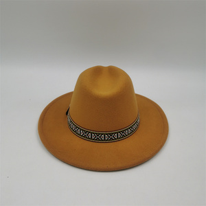 New loại <span class=keywords><strong>Top</strong></span> bán Kent unisex người lớn tùy chỉnh phong cách phương Tây Polyester cảm thấy Fedora Hat bốn mùa - Product Image 6