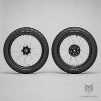 Ensemble de roues Surron Light Bee X Chrome Sumo 17 pouces avant, 17 pouces arrière, moyeu en aluminium forgé, jante Supermoto chromée, prêt pour la ville et l'urbanisme