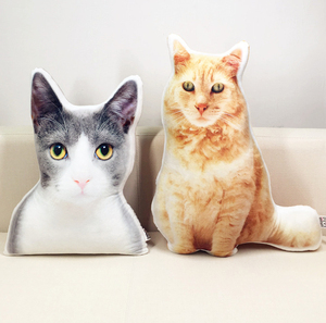 Xinrunjin Customized Simple Style Cartoon <b>Animal</b> Doll Pillow Cat Dog Plush Toys Reactive Printing for Gifts Business Promotional - Product Image 1