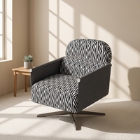 Fauteuil individuel de style mid-century moderne, rembourré en similicuir écologique, avec rembourrage en éponge haute densité, pour hôtel, OEM ODM