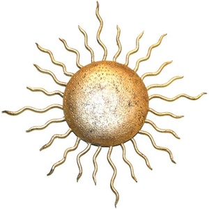 Decoración de Pared Redonda de Latón con Diseño de Rayos de Sol, Estilo Bohemio, Arte Metálico Hecho a Mano para Interiores - Product Image 1