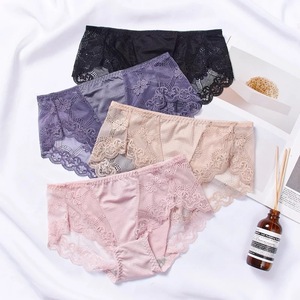 Dames Sexy En Satin <span class=keywords><strong>de</strong></span> Soie <span class=keywords><strong>De</strong></span> Glace Sous-Vêtements Sans Couture Femmes Culotte En Dentelle - Product Image 2