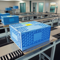 Caisse en plastique pliable PP avec compatibilité de suivi RFID Boîtes de rangement pliables Bacs Alternatives de caisse en bois