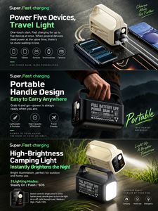 Batterie externe HYTO de haute qualité <span class=keywords><strong>pour</strong></span> l'extérieur, 100000 mAh, avec câbles intégrés, charge rapide PD 22,5 W, lampe torche portable <span class=keywords><strong>pour</strong></span> le camping - Product Image 4