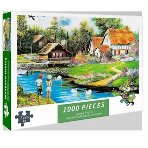 CL672 Personalizado Papel Jigsaw Puzzles Papel Papelão Brain Game Puzzles 1000 Peças Jigsaw Puzzles para Adulto