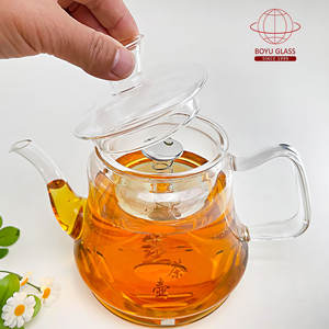 กาน้ำชาแก้วทนความร้อนพร้อมที่กรองใช้ซ้ำได้ - Product Image 2