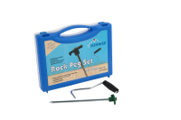 Rock 56707BOX Ensemble d'accessoires de camping en plein air 20PK Piquets de tente en acier dans un étui de transport pour les activités de plein air