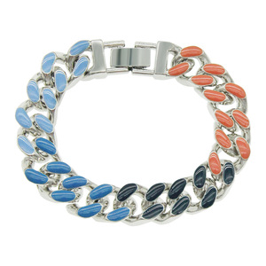 Hip-hop Decorative Cuban Chain <b>Bracelet</b>, Men's Cool Colorful Drip Splicing <b>Bracelet</b> <b>Bracelet</b> <b>Bracelet</b>. Tanjing - Product Image 1