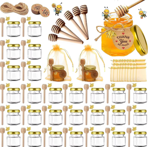 Offerta Speciale: Vasetto di Vetro Mini Esagonale da 1.5oz per Miele con Cucchiaio in Legno, Disponibile in Stock dai Produttori - Product Image 5