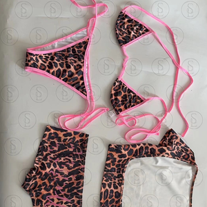 Ensemble de maillots de <span class=keywords><strong>bain</strong></span> de luxe pour femmes 2026, avec logo personnalisé, sexy, 3 pièces, pour le fitness, comprenant un micro mini bikini, un t-<span class=keywords><strong>shirt</strong></span> court et un maillot de <span class=keywords><strong>bain</strong></span> uni à motif fruité - Product Image 6