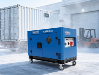 Générateur diesel silencieux YuChai YC10GFS-3 10-11kW à châssis ouvert, démarrage électrique, bicylindre en V, AVR 200A, 25L, 230V pour usage domestique