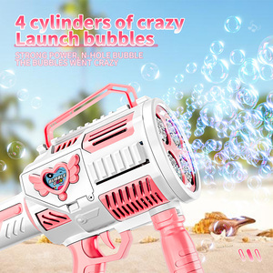 Pistolet à bulles automatique pour enfants en plastique pour fête de piscine en plein air en été, vente en gros, jouets à bulles électriques pour <span class=keywords><strong>mariage</strong></span> avec lumière et son - Product Image 4