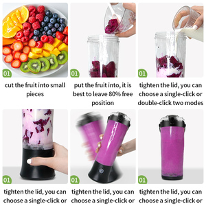 Licuadora Portátil para Suplementos Diarios con Base de Goma Antideslizante, Boquilla Antigoteo, 6 Cuchillas, Licuadora Personal para Smoothies - Product Image 4