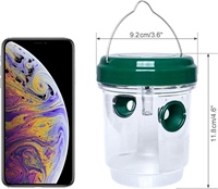 Trampa para Abejas Reutilizable con Energía Solar, Asesino de Avispas Colgante para Exteriores con Luz LED UV, Asesino de Insectos Voladores para Interiores y Exteriores