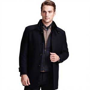 2016 Korean Style <strong>Men's</strong> Autumn <strong>Black</strong> Polyester Plus Size Breathable Zipper Fashion Casual Quilted <strong>Pea</strong> <strong>Coat</strong> - Product Image 1