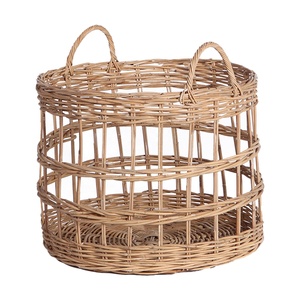 Cesto per Bucato di Alta Qualità, Moderno, Circolare, in <span class=keywords><strong>Rattan</strong></span> <span class=keywords><strong>e</strong></span> <span class=keywords><strong>Vimini</strong></span> Naturale, Ecologico <span class=keywords><strong>e</strong></span> Personalizzabile - Product Image 1