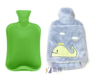 Vente en gros de bouillotte en caoutchouc 1000ml avec couvercle en peluche